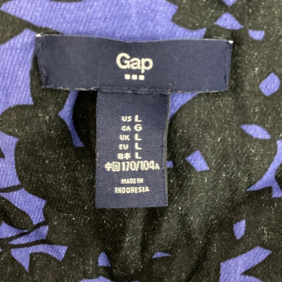 Gap Factory Black Blue Fit and Flare Mini Dress Short Sleeve Side Zip L - Picture 6 of 7